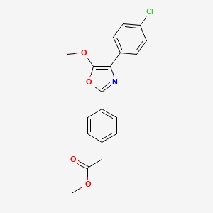 molecular formula C19H16ClNO4 B14418763 Benzeneacetic acid, 4-(4-(4-chlorophenyl)-5-methoxy-2-oxazolyl)-, methyl ester CAS No. 80589-83-9