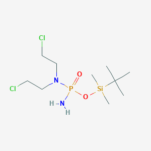 molecular formula C10H25Cl2N2O2PSi B14418778 N-[Amino-(dimethyl-tert-butyl-silyl)oxy-phosphoryl]-2-chloro-N-(2-chloroethyl)ethanamine CAS No. 82475-55-6
