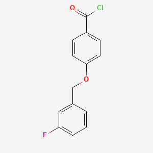 molecular formula C14H10ClFO2 B1441882 4-[(3-Fluorobenzyl)oxy]benzoyl chloride CAS No. 1160250-86-1