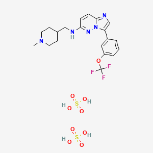 N-[(1-methylpiperidin-4-yl)methyl]-3-[3-(trifluoromethoxy)phenyl]imidazo[1,2-b]pyridazin-6-amine;sulfuric acid