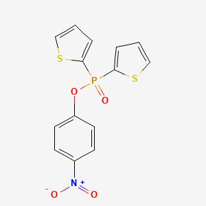 molecular formula C14H10NO4PS2 B14418986 Phosphinic acid, di-2-thienyl-, 4-nitrophenyl ester CAS No. 81425-58-3