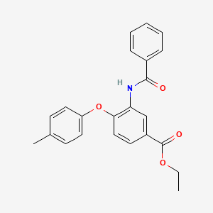 molecular formula C23H21NO4 B14419023 Ethyl 3-benzamido-4-(4-methylphenoxy)benzoate CAS No. 81401-59-4