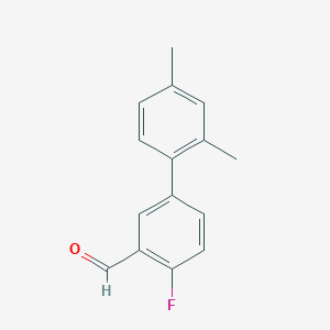 molecular formula C15H13FO B1441903 4-Fluoro-2',4'-dimethyl[1,1'-biphenyl]-3-carbaldehyde CAS No. 927801-81-8