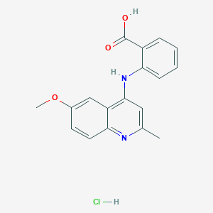 molecular formula C18H17ClN2O3 B1441908 2-(6-Methoxy-2-methyl-quinolin-4-ylamino)-benzoic acid hydrochloride CAS No. 1354543-09-1