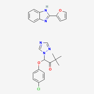 molecular formula C25H24ClN5O3 B14419094 Fuberidazole, mixted with triadimefon CAS No. 80123-69-9