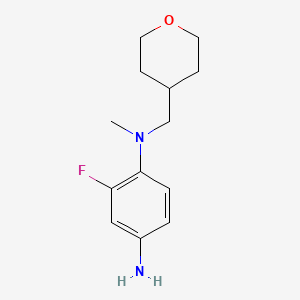 molecular formula C13H19FN2O B1441911 2-fluoro-1-N-methyl-1-N-(oxan-4-ylmethyl)benzene-1,4-diamine CAS No. 1220037-51-3