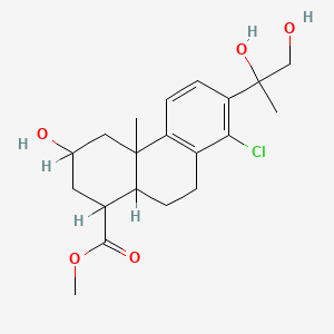 molecular formula C20H27ClO5 B14419131 methyl 8-chloro-7-(1,2-dihydroxypropan-2-yl)-3-hydroxy-4a-methyl-2,3,4,9,10,10a-hexahydro-1H-phenanthrene-1-carboxylate CAS No. 83400-65-1