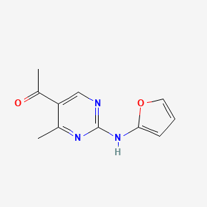 molecular formula C11H11N3O2 B1441920 1-[2-(2-Furylamino)-4-methylpyrimidin-5-yl]ethanone CAS No. 1306739-14-9