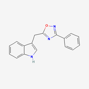 molecular formula C17H13N3O B14419214 3-[(3-Phenyl-1,2,4-oxadiazol-5-yl)methyl]-1H-indole CAS No. 82076-01-5