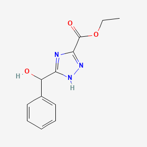 molecular formula C12H13N3O3 B1441922 ethyl 5-[hydroxy(phenyl)methyl]-1H-1,2,4-triazole-3-carboxylate CAS No. 1275345-54-4