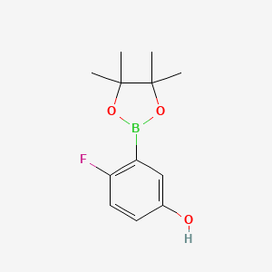 molecular formula C12H16BFO3 B1441936 4-氟-3-(4,4,5,5-四甲基-1,3,2-二恶杂硼烷-2-基)苯酚 CAS No. 1398923-95-9