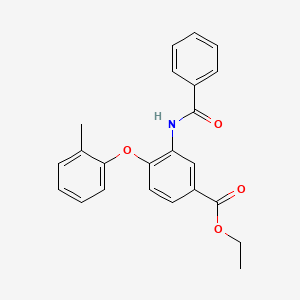 molecular formula C23H21NO4 B14419360 Ethyl 3-benzamido-4-(2-methylphenoxy)benzoate CAS No. 81401-57-2