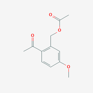 molecular formula C12H14O4 B14419428 Ethanone, 1-[2-[(acetyloxy)methyl]-4-methoxyphenyl]- CAS No. 82064-54-8