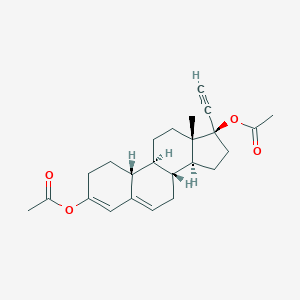 molecular formula C₂₄H₃₀O₄ B144197 [(8R,9S,10R,13S,14S,17R)-17-acetyloxy-17-ethynyl-13-methyl-2,7,8,9,10,11,12,14,15,16-decahydro-1H-cyclopenta[a]phenanthren-3-yl] acetate CAS No. 2205-78-9