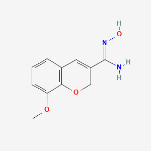 molecular formula C11H12N2O3 B14419762 N'-Hydroxy-8-methoxy-2H-chromene-3-carboximidamide 