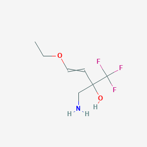 molecular formula C7H12F3NO2 B1441979 2-(Aminomethyl)-4-ethoxy-1,1,1-trifluorobut-3-en-2-ol CAS No. 929975-10-0