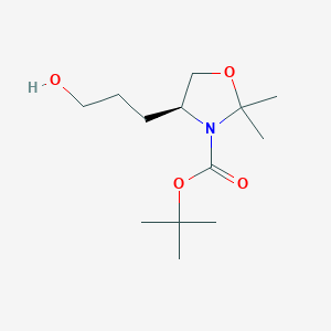 molecular formula C13H25NO4 B144198 叔丁酯 (4S)-4-(3-羟丙基)-2,2-二甲基-1,3-恶唑烷-3-羧酸酯 CAS No. 136923-04-1