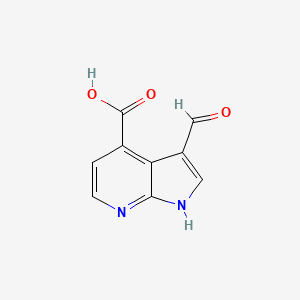 molecular formula C9H6N2O3 B1441984 3-formyl-1H-pyrrolo[2,3-b]pyridine-4-carboxylic acid CAS No. 1190321-11-9