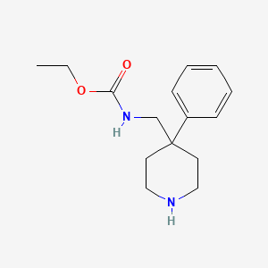molecular formula C15H22N2O2 B14419910 Carbamic acid, (4-phenyl-4-piperidyl)methyl-, ethyl ester CAS No. 83783-74-8