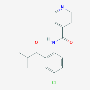 molecular formula C16H15ClN2O2 B14419953 N-[4-Chloro-2-(2-methylpropanoyl)phenyl]pyridine-4-carboxamide CAS No. 82211-52-7