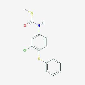 molecular formula C14H12ClNOS2 B14419976 S-Methyl [3-chloro-4-(phenylsulfanyl)phenyl]carbamothioate CAS No. 80199-77-5