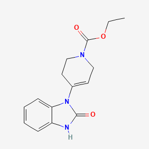 molecular formula C15H17N3O3 B14419985 Ethyl 4-(2,3-dihydro-2-oxo-1H-benzimidazol-1-yl)-3,6-dihydro-1(2H)-pyridinecarboxylate CAS No. 83763-15-9