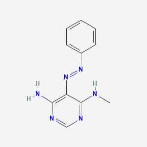 molecular formula C11H12N6 B14419988 N~4~-Methyl-5-[(E)-phenyldiazenyl]pyrimidine-4,6-diamine CAS No. 83366-39-6
