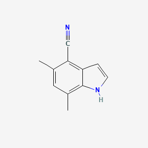molecular formula C11H10N2 B1442000 5,7-Dimethyl-1H-indole-4-carbonitrile CAS No. 1190319-95-9