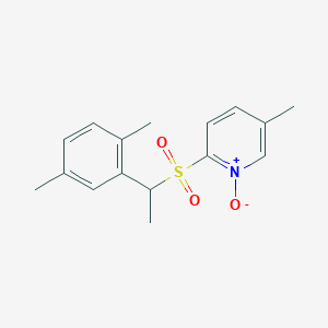 molecular formula C16H19NO3S B14420011 Pyridine, 2-[[1-(2,5-dimethylphenyl)ethyl]sulfonyl]-5-methyl-, 1-oxide CAS No. 84950-45-8