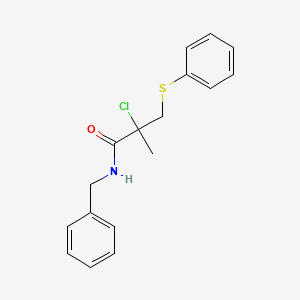 molecular formula C17H18ClNOS B14420066 N-Benzyl-2-chloro-2-methyl-3-(phenylsulfanyl)propanamide CAS No. 83375-60-4