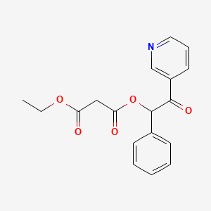 molecular formula C18H17NO5 B14420087 Ethyl 2-oxo-1-phenyl-2-(pyridin-3-yl)ethyl propanedioate CAS No. 81891-85-2