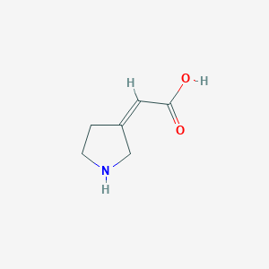 molecular formula C6H9NO2 B1442013 2-(吡咯烷-3-亚甲基)乙酸 CAS No. 5626-39-1