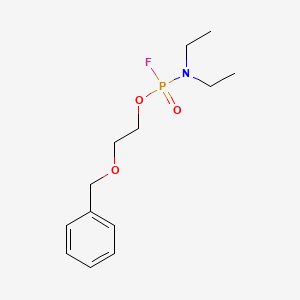 molecular formula C13H21FNO3P B14420186 Phosphonofluoridic acid, diethyl-, 2-(phenylmethoxy)ethyl ester CAS No. 85473-40-1