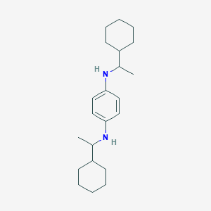 molecular formula C22H36N2 B14420285 N~1~,N~4~-Bis(1-cyclohexylethyl)benzene-1,4-diamine CAS No. 80235-03-6