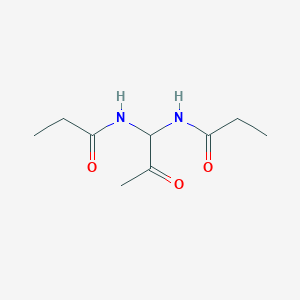 molecular formula C9H16N2O3 B14420378 N,N'-(2-Oxopropane-1,1-diyl)dipropanamide CAS No. 84827-13-4