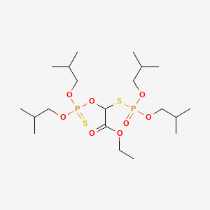 molecular formula C20H42O8P2S2 B14420526 Acetic acid, ((bis(2-methylpropoxy)phosphinothioyl)oxy)((bis(2-methylpropoxy)phosphinyl)thio)-, ethyl ester CAS No. 81906-30-1