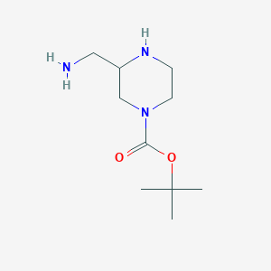 molecular formula C10H21N3O2 B1442061 tert-Butyl 3-(aminomethyl)piperazine-1-carboxylate CAS No. 1376099-80-7