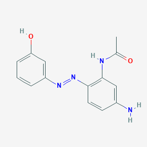 molecular formula C14H14N4O2 B14420666 N-{5-Amino-2-[(E)-(3-hydroxyphenyl)diazenyl]phenyl}acetamide CAS No. 85401-51-0