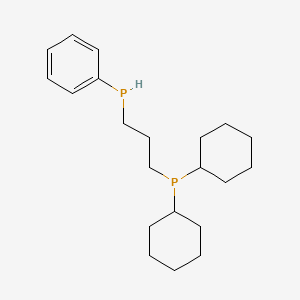 molecular formula C21H34P2 B14420701 Phosphine, dicyclohexyl[3-(phenylphosphino)propyl]- CAS No. 82763-84-6