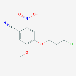 molecular formula C11H11ClN2O4 B1442077 4-(3-Chloropropoxy)-5-methoxy-2-nitrobenzonitrile CAS No. 1122661-13-5