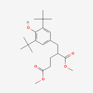 molecular formula C22H34O5 B14420802 Pentanedioic acid, 2-((3,5-bis(1,1-dimethylethyl)-4-hydroxyphenyl)methyl)-, dimethyl ester CAS No. 80099-80-5
