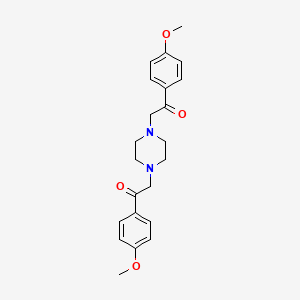 molecular formula C22H26N2O4 B14420863 2,2'-(Piperazine-1,4-diyl)bis[1-(4-methoxyphenyl)ethan-1-one] CAS No. 82810-69-3