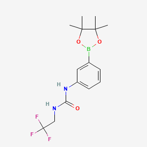 molecular formula C15H20BF3N2O3 B1442093 1-(3-(4,4,5,5-tetramethyl-1,3,2-dioxaborolan-2-yl)phenyl)-3-(2,2,2-trifluoroethyl)urea CAS No. 874299-21-5
