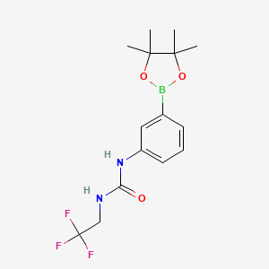 molecular formula C15H20BF3N2O3 B1442093 1-[3-(4,4,5,5-Tetramethyl-[1,3,2]dioxaborolan-2-yl)-phenyl]-3-(2,2,2-trifluoro-ethyl)-urea CAS No. 874299-21-5