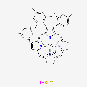 molecular formula C56H54IN4Rh+2 B14420966 iodorhodium(2+);10,12,13,23-tetrakis(2,4,6-trimethylphenyl)-21H-porphyrin CAS No. 85990-32-5