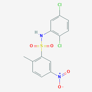 molecular formula C13H10Cl2N2O4S B14421273 N-(2,5-Dichlorophenyl)-2-methyl-5-nitrobenzene-1-sulfonamide CAS No. 87316-98-1