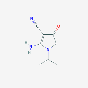 molecular formula C8H11N3O B144213 5-amino-3-oxo-1-propan-2-yl-2H-pyrrole-4-carbonitrile CAS No. 134518-32-4