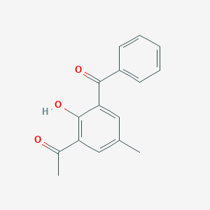 molecular formula C16H14O3 B14421315 Ethanone, 1-(3-benzoyl-2-hydroxy-5-methylphenyl)- CAS No. 79877-07-9