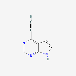 molecular formula C8H5N3 B1442137 4-ethynyl-7H-pyrrolo[2,3-d]pyrimidine CAS No. 1147014-44-5
