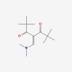 molecular formula C14H25NO2 B14421446 4-[(Dimethylamino)methylidene]-2,2,6,6-tetramethylheptane-3,5-dione CAS No. 85302-04-1